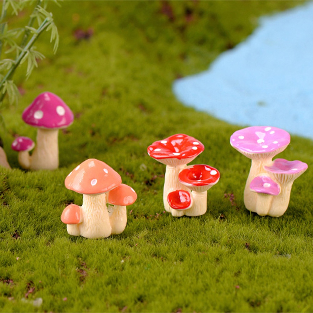 1 Mô Hình Cây Nấm Hoạt Hình Dễ Thương Bằng Nhựa Resin Trang Trí Tiểu Cảnh