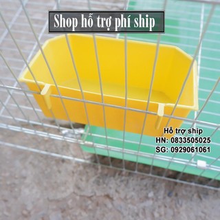 Hỗ trợ Ship-  -(Bộ 2 chiếc) Máng ăn uống gia cầm hình vuông dạng treo chuồng lồng- (15x7x5cm)- máng ăn uống chim cảnh gà