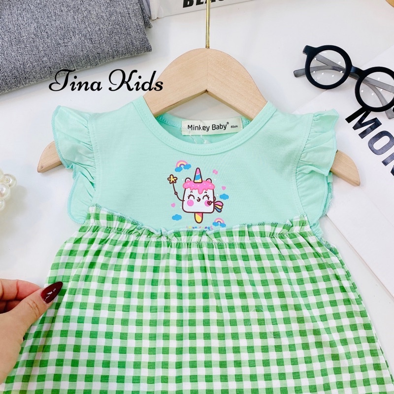 Váy Thun Lạnh Minky Mom Cho Bé Gái Mặc Nhà Đi Học Đi Chơi Siêu Xinh