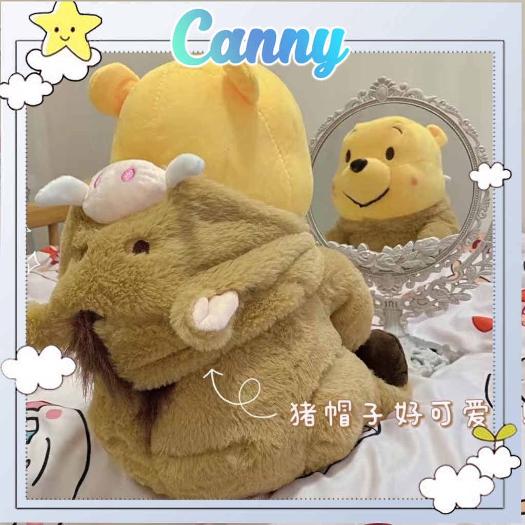 Gấu Pooh vàng đội mũ heo dễ thương
