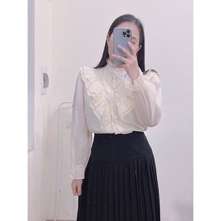 Áo kiểu tiểu thư cổ nơ hàn quốc