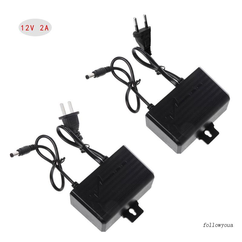 Bộ Nguồn AC Cho Sạc DC 12V 2A EU US Plug Chống Thấm Nước