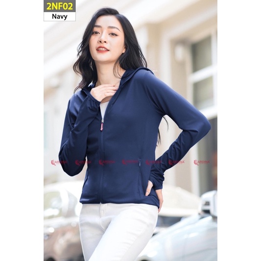 Áo chống nắng nữ thun lạnh 1 lớp CARDINA cao cấp kèm khẩu trang 3 lớp phiên bản 2022