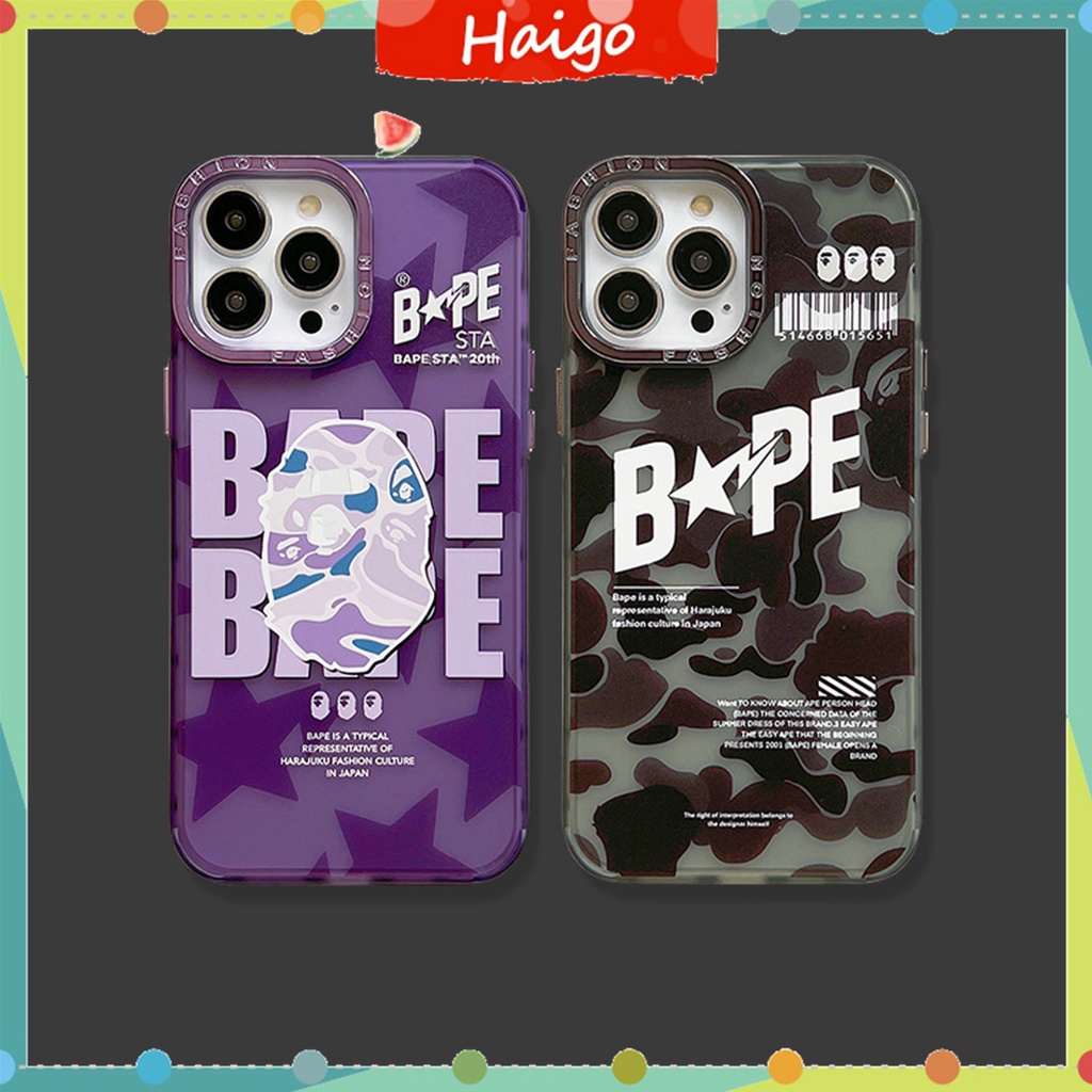 Ốp Điện Thoại Nhựa Cứng In Logo BAPE Cho iPhone15 14 13 12 Mini 11 PRO MAX 6 / 6s 7 / 8plus SE2 X / XS XR XSMAX #Hg5701