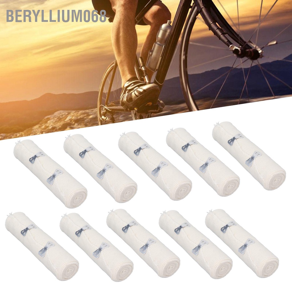 Beryllium068 10 Cuộn Băng Thun Quấn Khóa Cố Định Thoáng Khí Thể Thao Nén Cho Lòng Bàn Tay Cổ Khuỷu Mắt Cá Chân