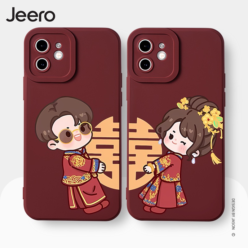 Ốp điện thoại JEERO chống bẩn ngộ nghĩnh hài hước hoạt hình cặp đôi dễ thương đẹp mềm Cho iPhone 14 13 12 11 Pro Max SE 2020 X XR XS 8 7 ip 6S 6 Plus kute HFE1779