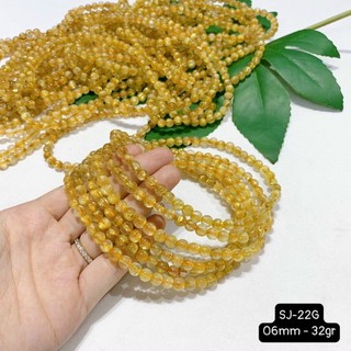 Vòng chuỗi tóc vàng 5a size 5-6mm quấn 3 vòng tay