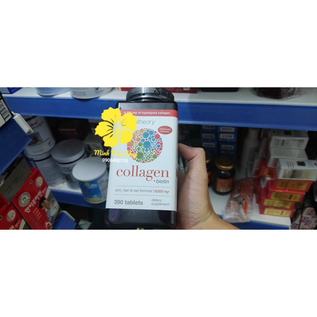 {Chính hãng - Ảnh thật} Viên Uống Collagen Youtheory Advanced Biotin 6000mg 390v của Mỹ 390 viên