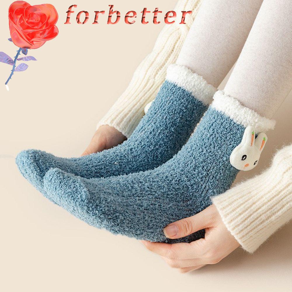 Vớ Ngủ Vải Bông Dày Màu Trơn Thoải Mái Thời Trang Mùa Đông Cho Nữ