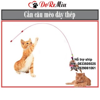 STHA - Cần câu mèo bằng dây thép dẻo - đồ chơi cho mèo có chuông