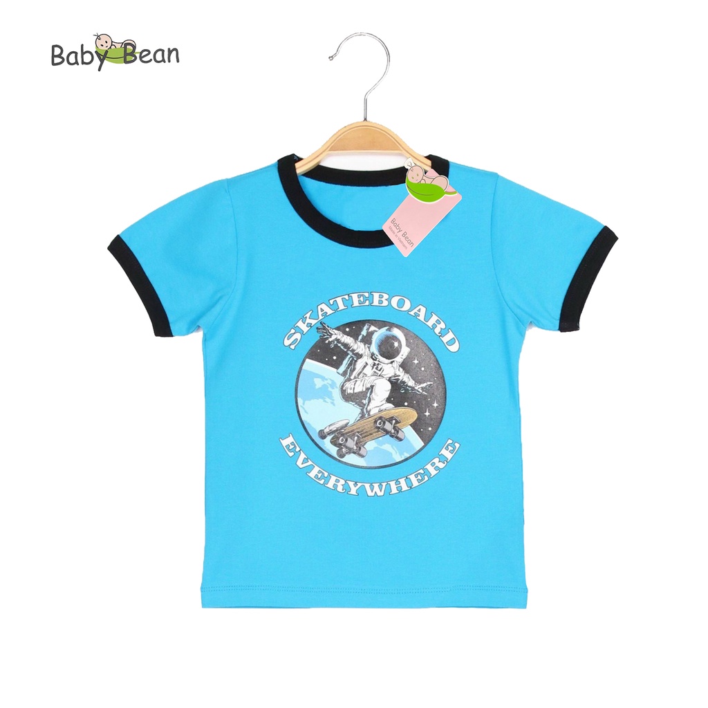 Bộ Đồ Thun Cotton in Hình, Chữ & Túi Đắp Bé Trai BabyBean