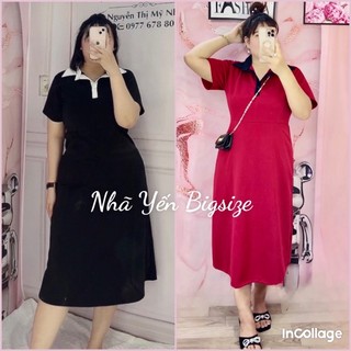 Đầm Polo dáng dài Bigsize Phom siêu hách dáng 60kg đến 95kg