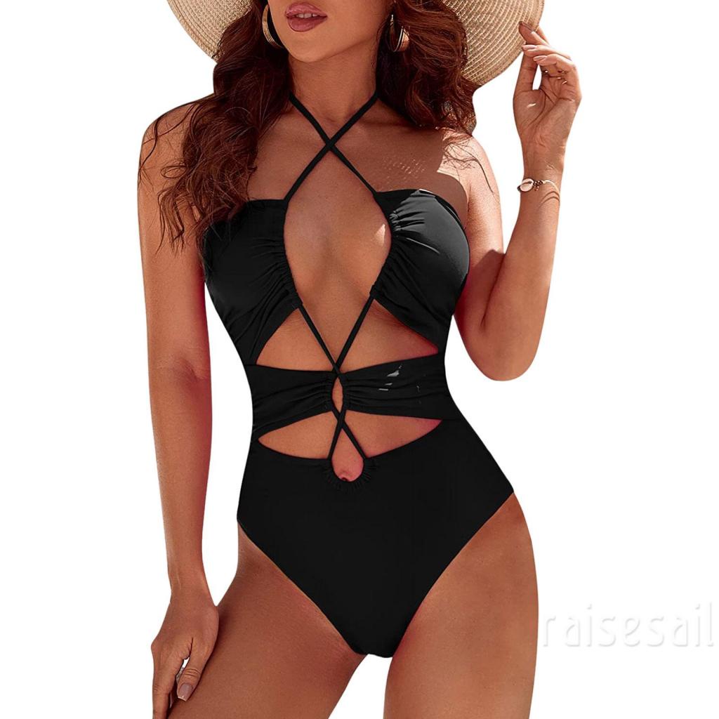 Rs Bộ Đồ Bơi Hai Dây Màu Trơn Hở Lưng Thời Trang Mùa Hè Quyến Rũ Cho Nữ