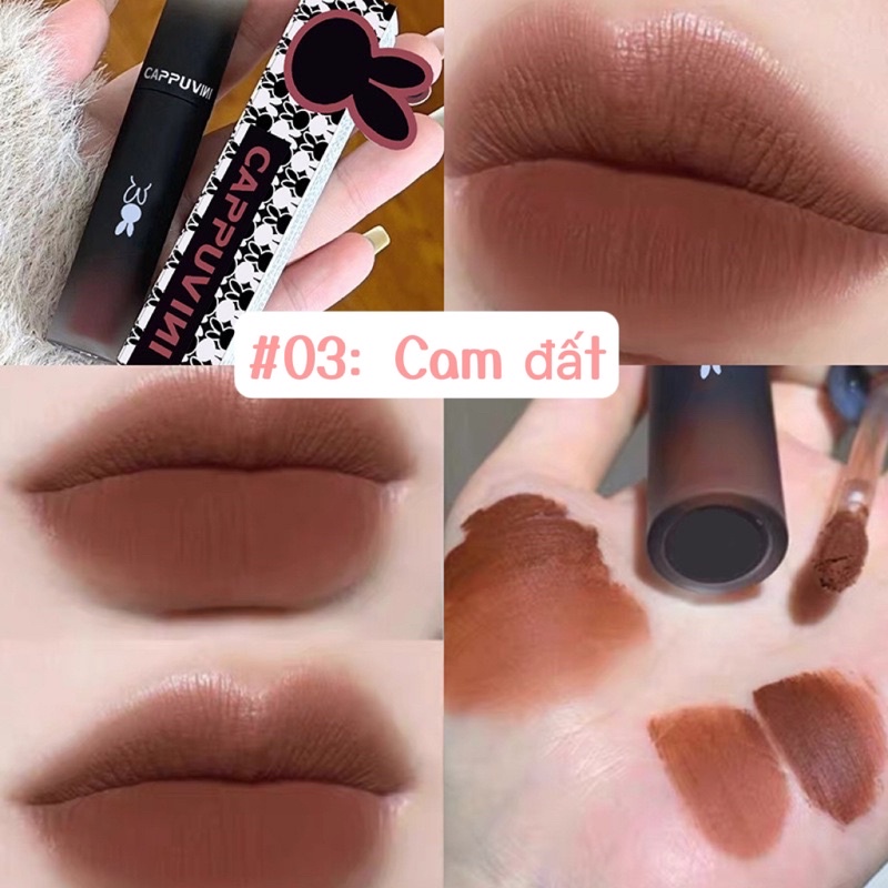 SON KEM TAI THỎ ĐEN CAPPUVINI