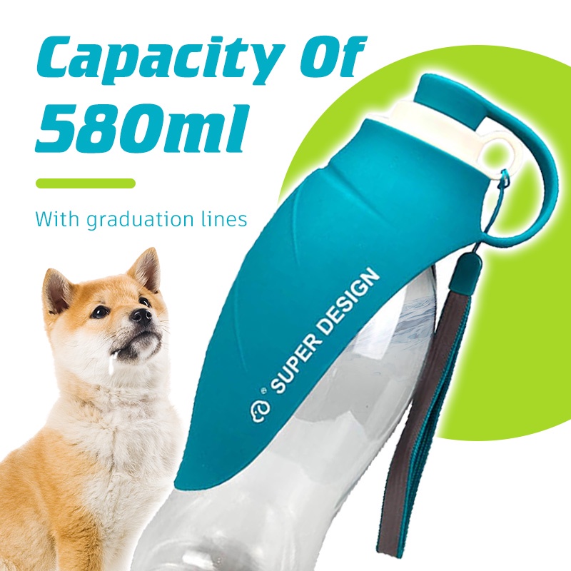 HamshMoc Bình Uống Nước Cho Thú Cưng Bằng Silicone 580Ml