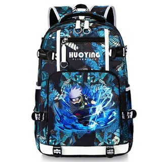 Balo đi học cỡ lớn màu dạ quang in hình naruto