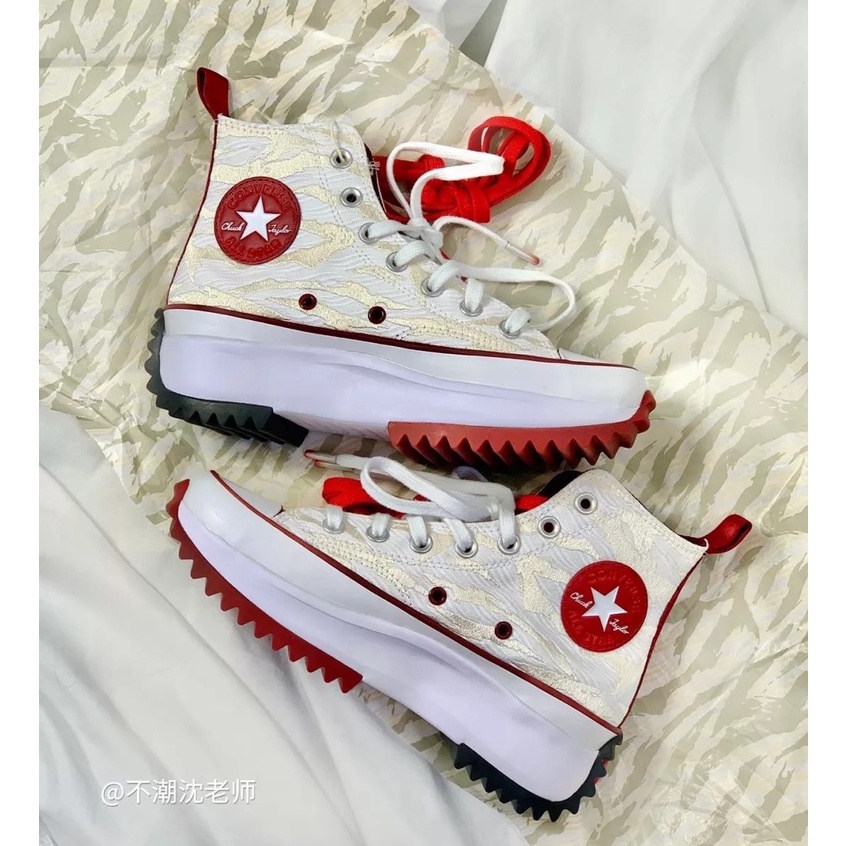 Converse Giày Thể Thao Tăng Chiều Cao 6cm Thêu Họa Tiết Hổ Vàng Tinh Tế 1580 Cho Nam Và Nữ