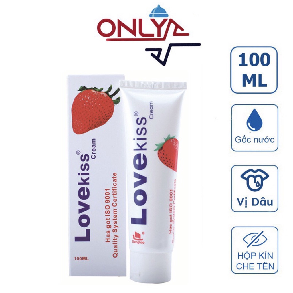 Gel Bôi Trơn LoveKiss Vị Dâu Tây 100ml Gel Massage Trong Suốt Đậm Đặc Gốc Nước