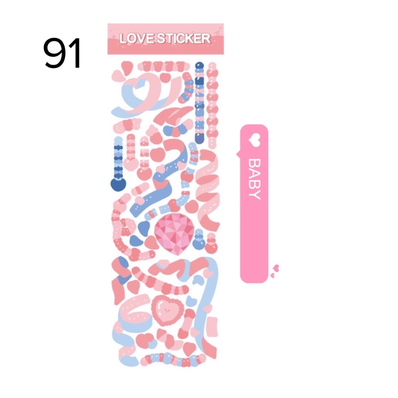 Sticker ruby băng Trang trí toploader