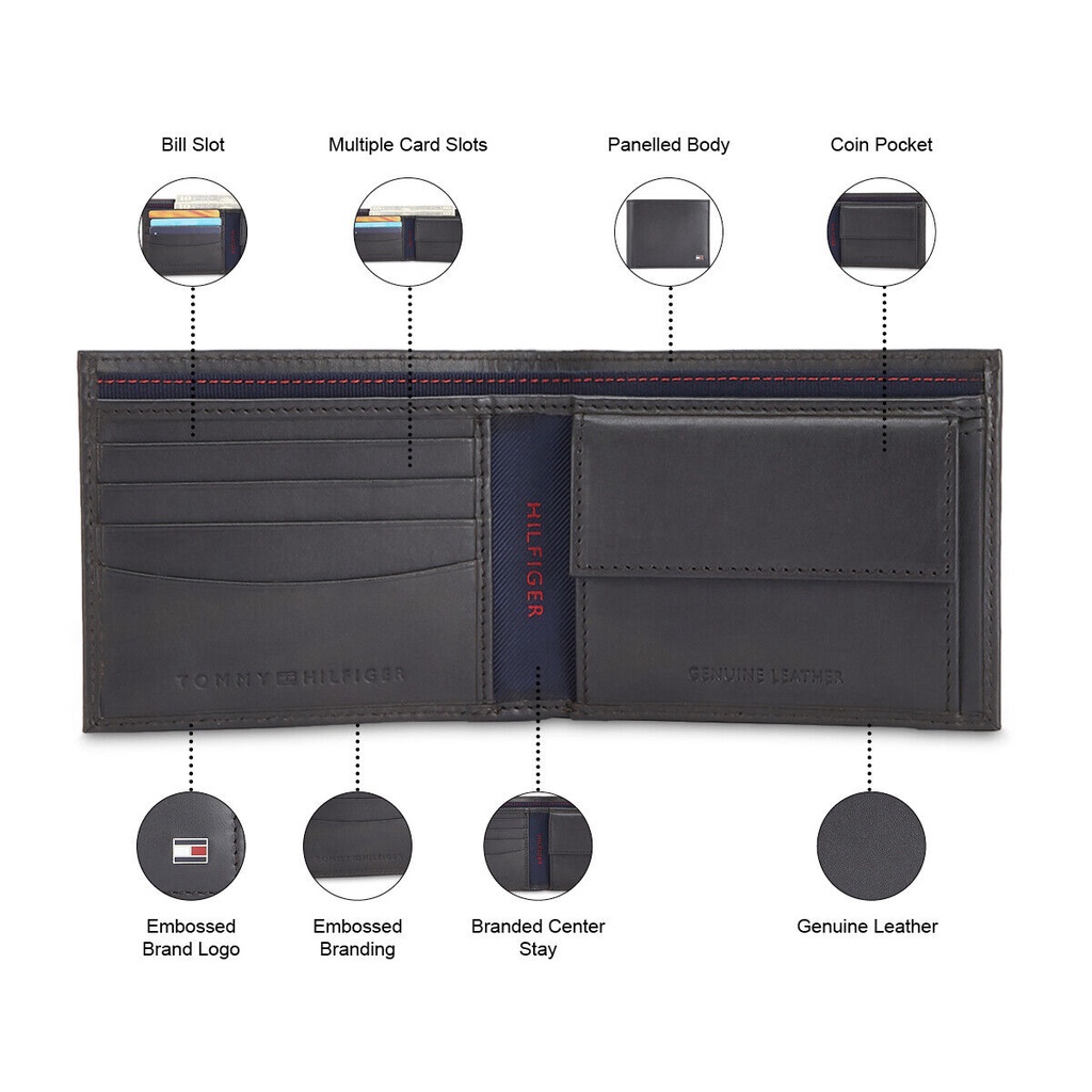 VÍ DA NAM TOMMY HILFIGER AUTHENTIC NHẬP MỸ