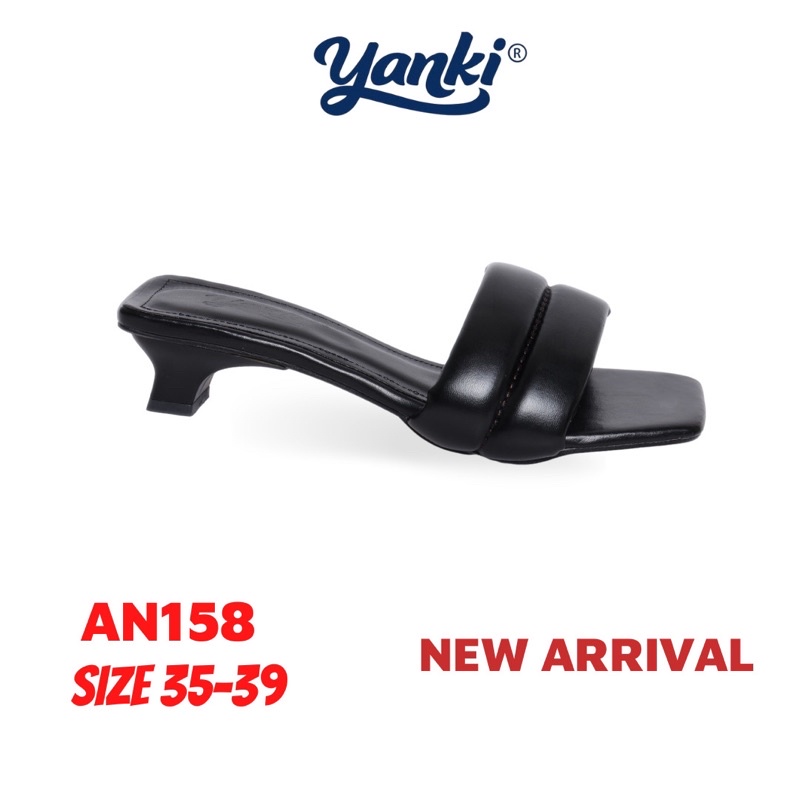 Dép Guốc Nữ YANKI Quai Ngang Da Mềm Êm Chân Đế Vuông 3cm - AN158(ĐEN)