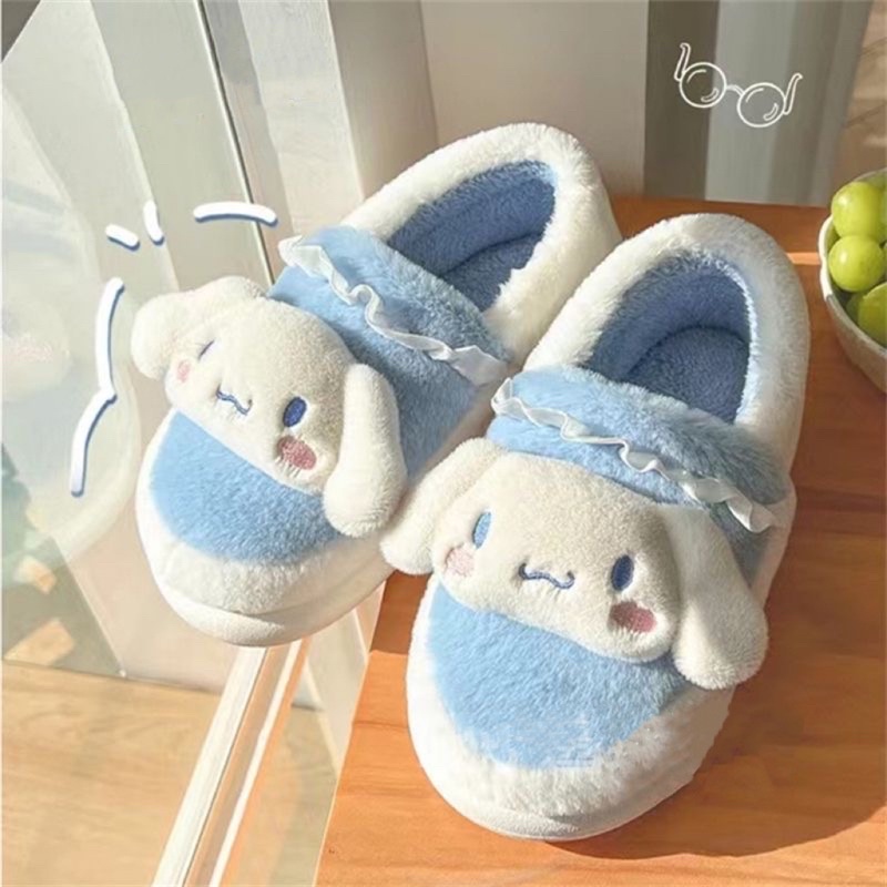 [Có sẵn] Dép Đi Trong Nhà Cinnamoroll Dáng Giày Ôm Chân Vải Bông Mềm Mịn
