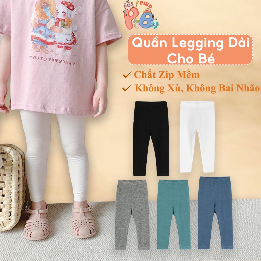 Quần Legging Bé Gái Dáng Dài Chất Zip Co Dãn 4 Chiều Sành Điệu, Mặc 4 Mùa