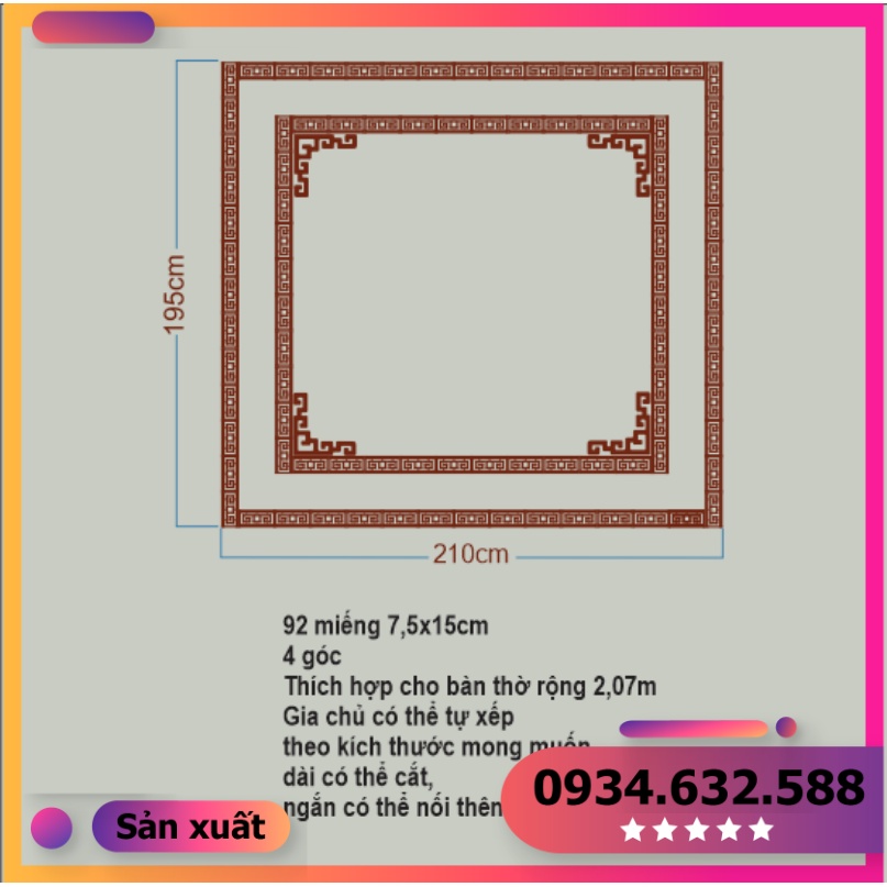 BỘ VIỀN GÓC dán bàn thờ gỗ mdf phủ melamin - MÂU NI - không gian thờ