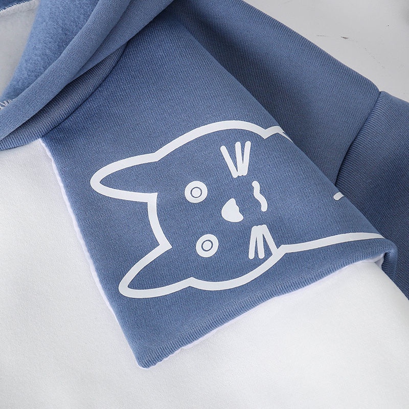 Áo Khoác Sweater Có Mũ Trùm In Hoạt Hình Kiểu Nhật Bản Thời Trang Thu Đông Cho Các Cặp Đôi