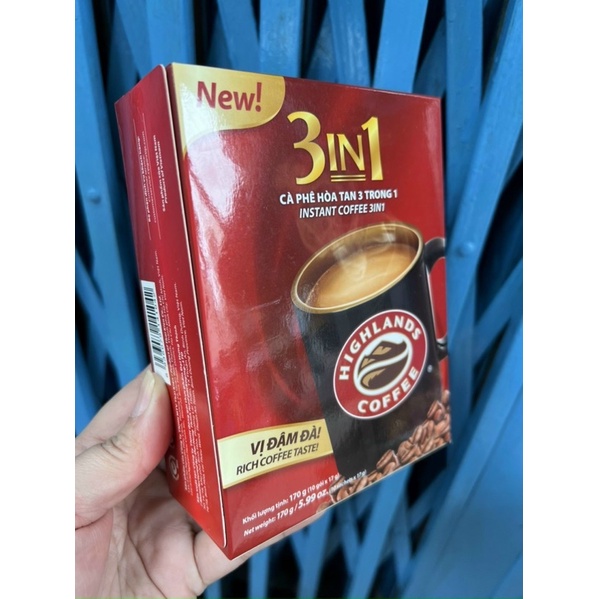DATE 2025 Cà Phê Sữa Highlands Coffee Cafe Hòa tan 3in1 - Hộp 10 gói CHÍNH HÃNG
