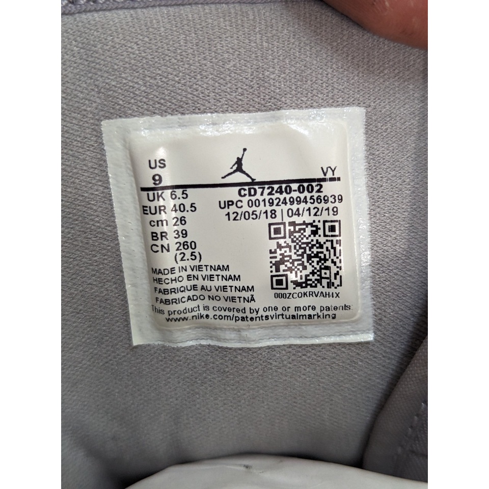 Giày 2hand Jordan 1 Mid Atmosphere Grey Pale Ivory  - CD7240-002 - SIZE 40.5