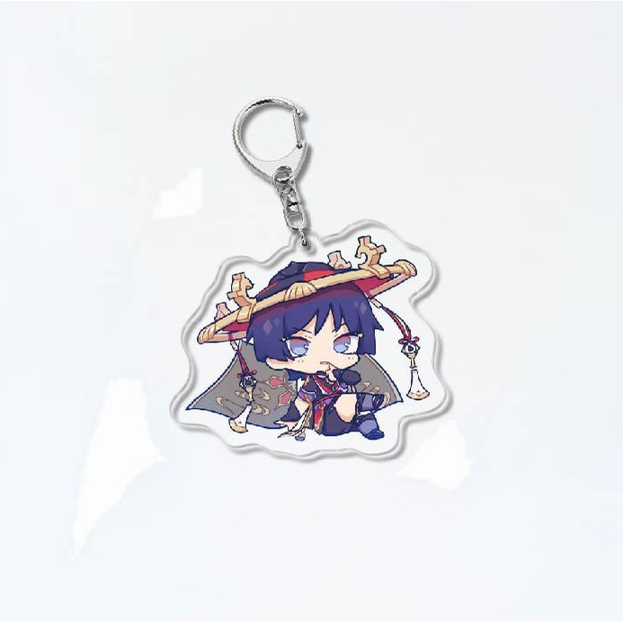 Móc Chìa Khóa Bằng Acrylic Hình Đũa Thần Hoạt Hình Sam Genshion Va Chạm