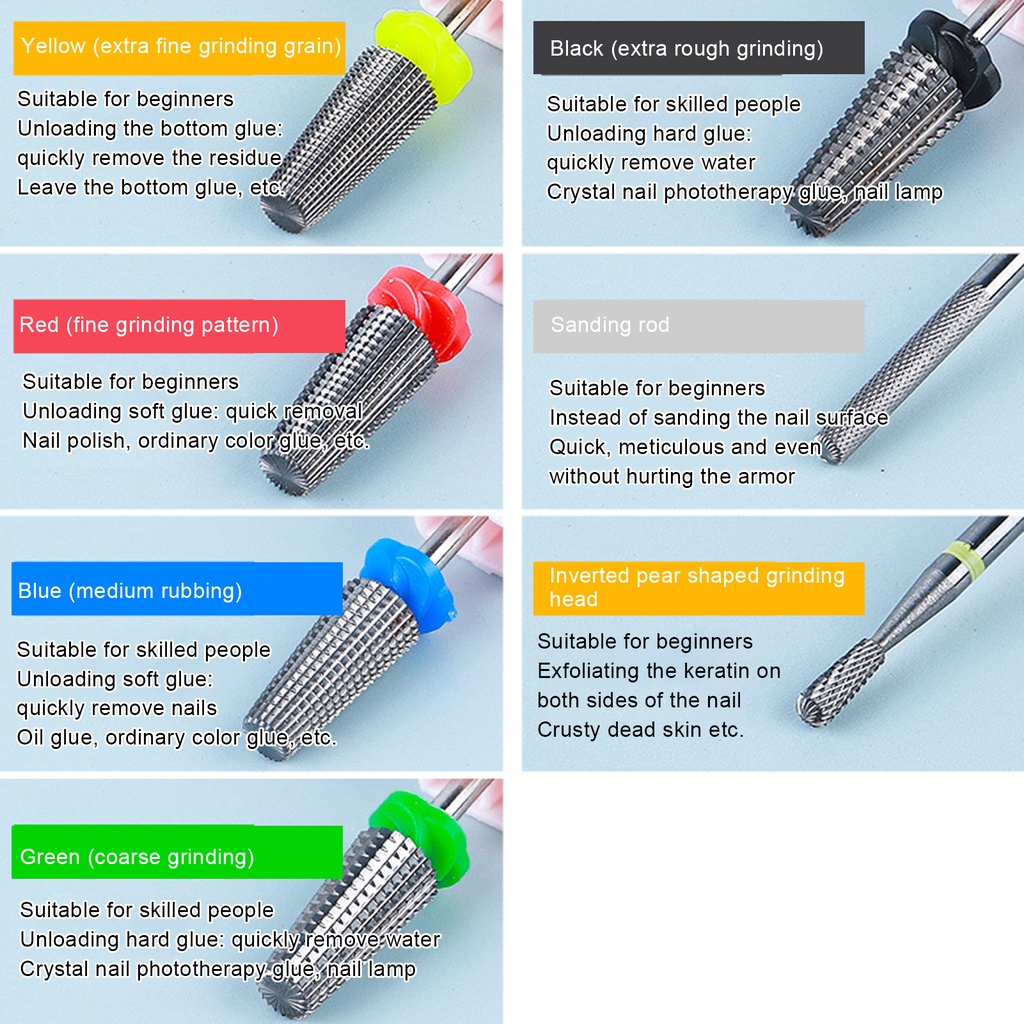 Mũi Khoan Móng Tay MT-Nail Bằng Thép Vonfram Độ Bền Cao Loại Bỏ Da Chết