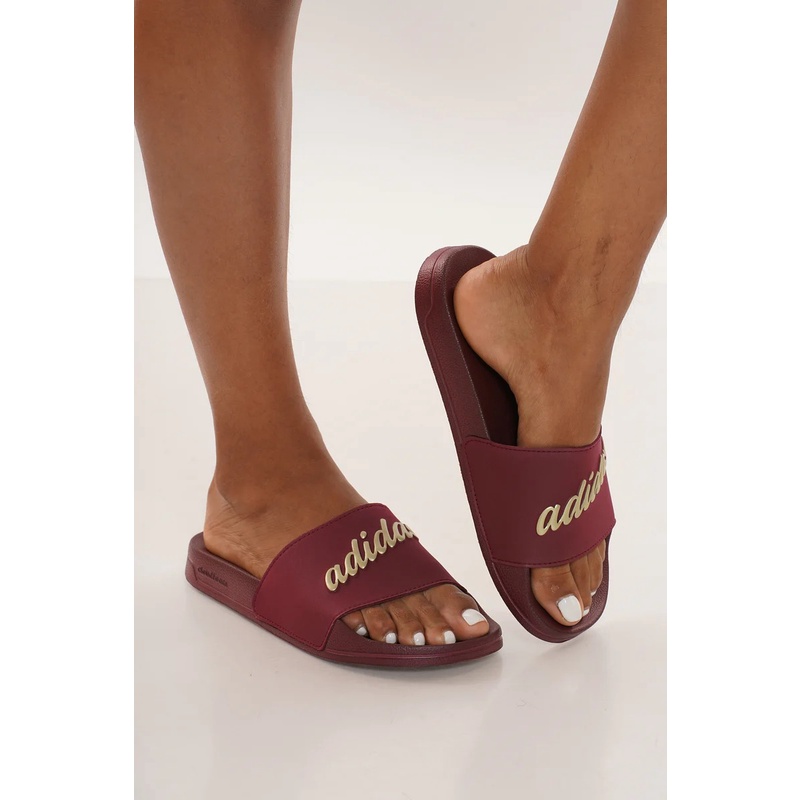 Dép chính hãng Adidas Adilette Shower unisex màu đỏ logo vàng