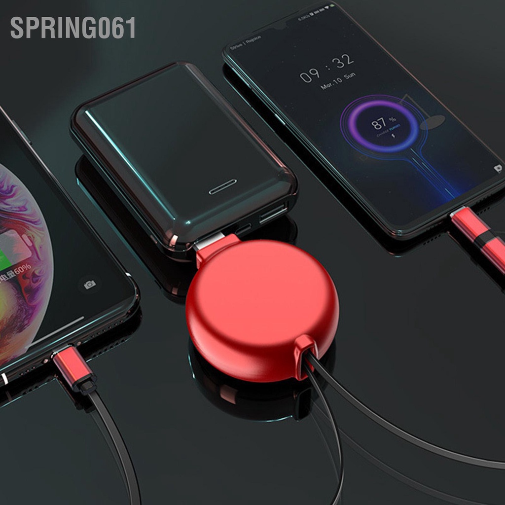 [Hàng Sẵn] Cáp sạc 3 trong 1 Thiết kế có thể thu vào đa năng di động nhỏ cho ô tô gia đình  【Spring061】