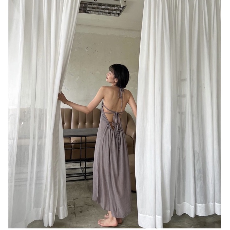 MAYA DRESS - Đầm dây dài phối dây cột lưng kèm lót - Whitelies Shop