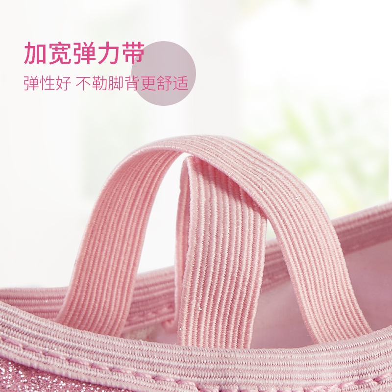 Giày Múa Ba Lê Đế Mềm Đính Kim Tuyến Lấp Lánh Size 22-40 Phong Cách Hàn Quốc Cho Bé Gái