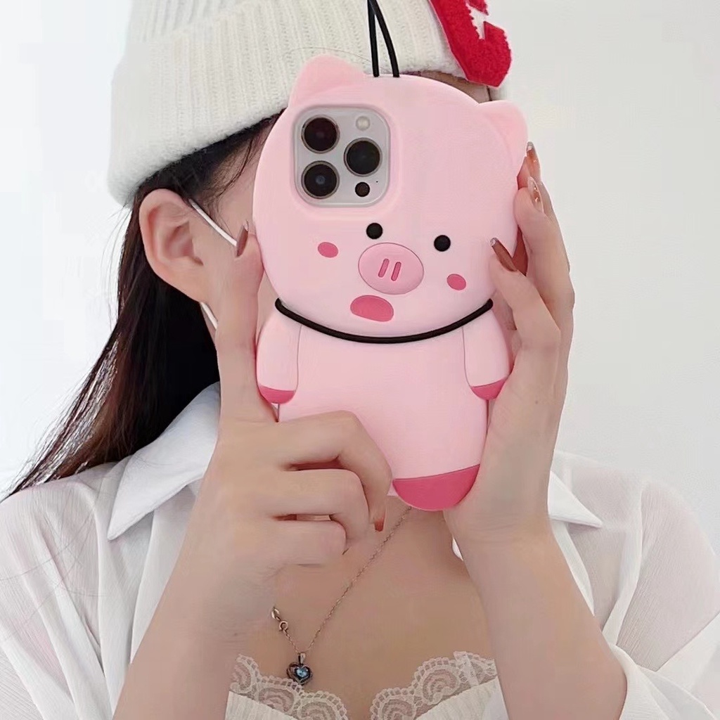 Ốp Điện Thoại Silicone Mềm Hình Heo Đáng Yêu Cho iphone 14 14 pro 14 pro max 13 pro max 12 pro max 11 pro max