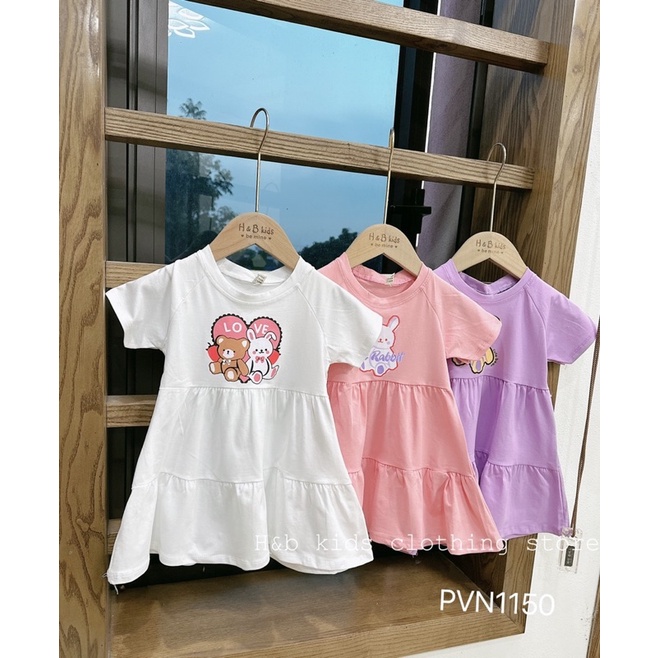 Váy đầm thỏ gấu love cho bé gái