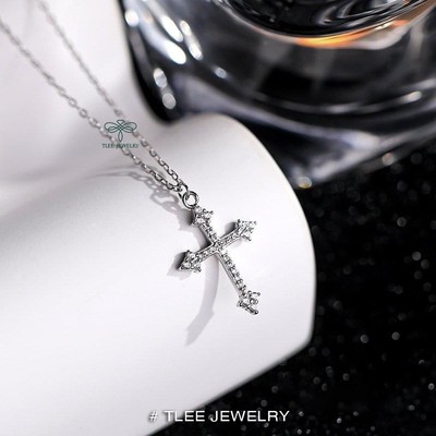 Dây chuyền bạc TLEE mặt thánh giá nạm đá cá tính TLEE JEWELRY D0377