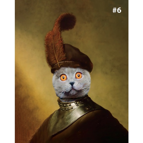 Tranh Canvas Chống Thấm Nước Trang Trí Nội Thất Hình Mèo Quý Tộc Hoạt Hình