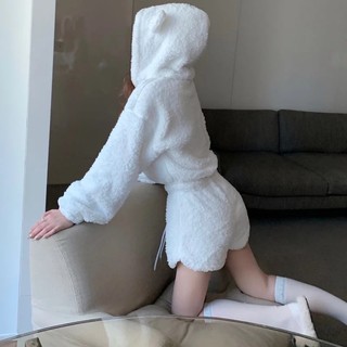 (Sẵn) set croptop lông Gấu Trắng cực dễ thương (có ảnh thật)