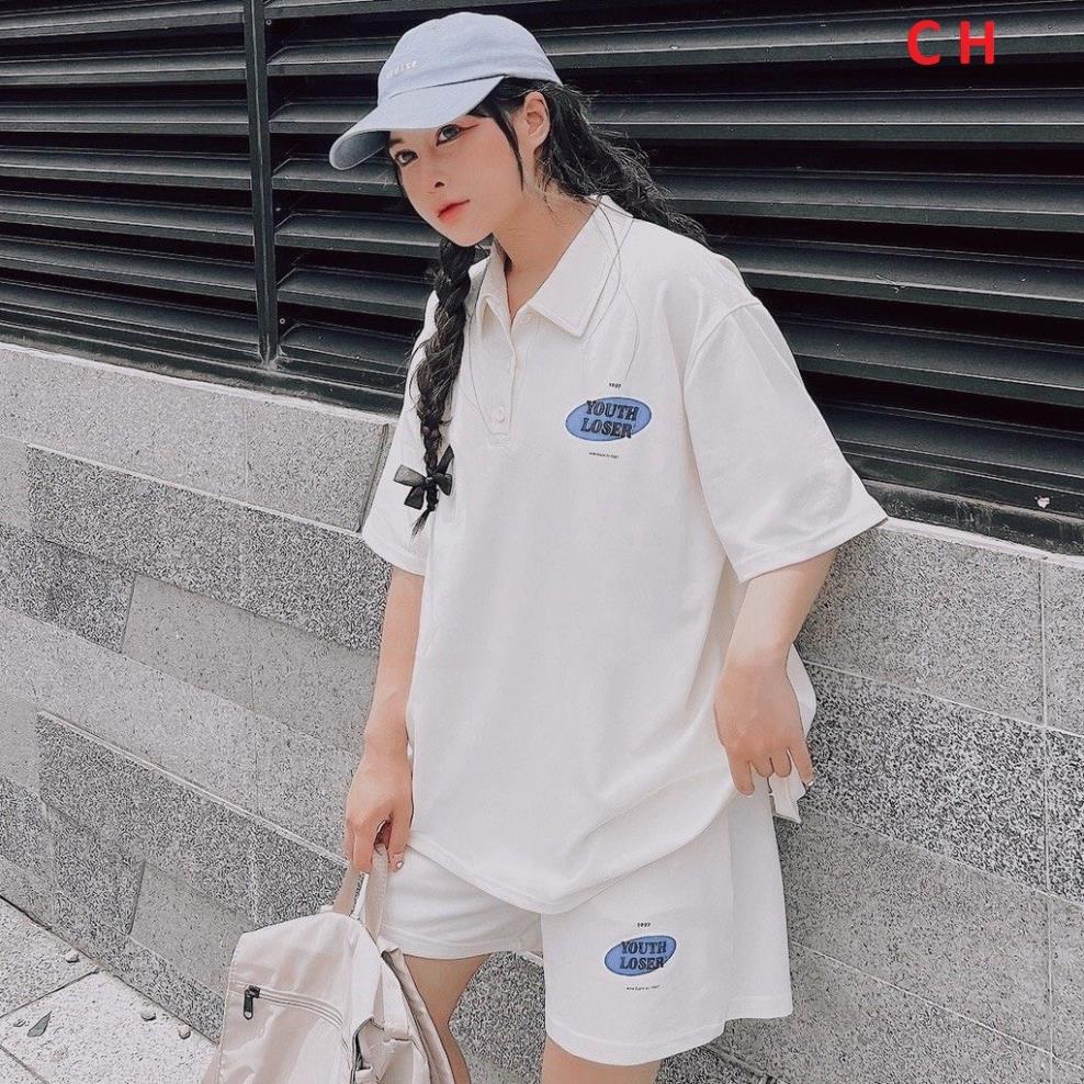 Set bộ nữ ngắn tay mùa hè in logo YOUTH,bộ nữ chất cotton su thoáng mát mặc hàng ngày