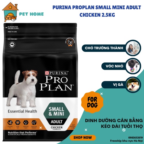Thức ăn Purina Pro Plan cho chó trưởng thành - Vóc mini và vóc nhỏ (Small & Mini Adult) 2,5kg