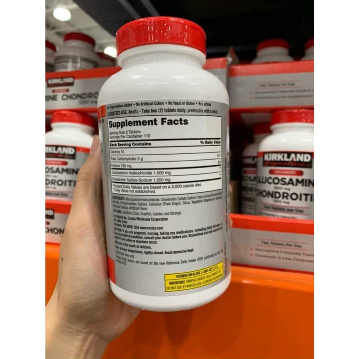 COMBO Xương Khớp Kirkland Glucosamine 1500mg & Chondroitin 1200mg + Glucosamin HCL 1500mg With MSM 1500mg