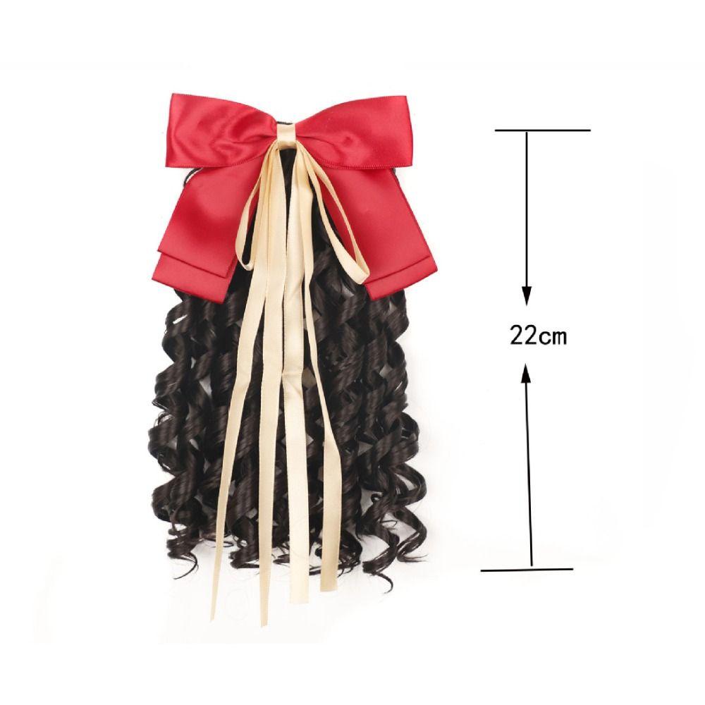 LOMBARD Bộ Tóc Giả Xoăn Đuôi Ngựa Dễ Thương Cách Nhiệt Dành Cho Bé Gái