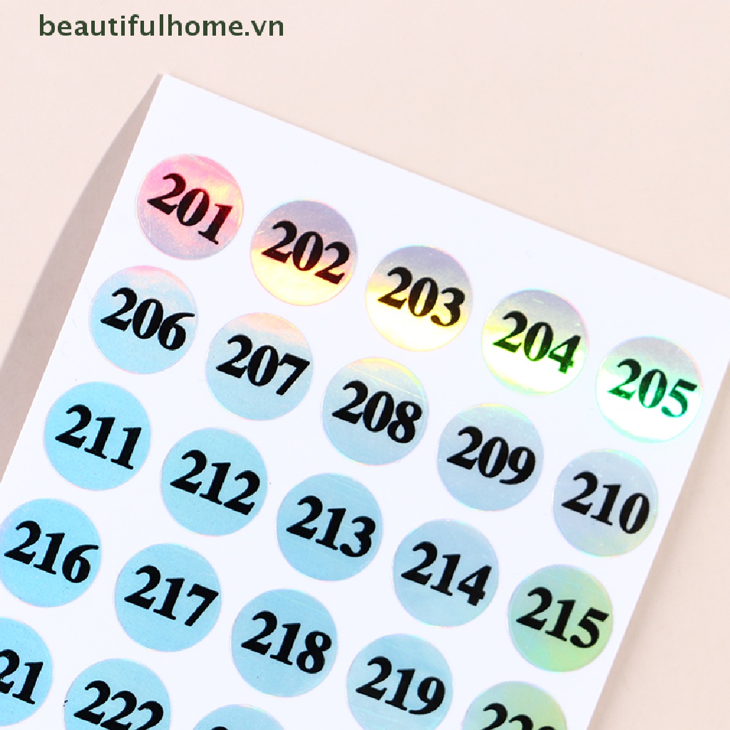 Bộ 1-250 Nhãn Dán Đánh Dấu Số Màu Sắc Laser