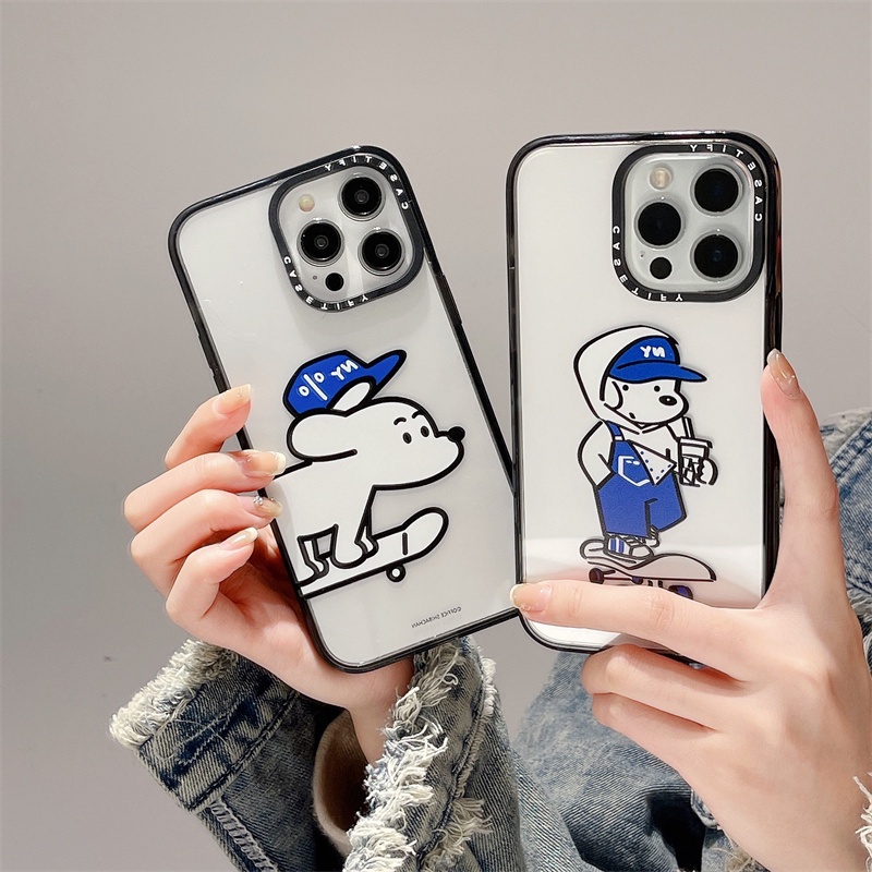 Ốp Điện Thoại TPU Silicon Cứng Chống Sốc Hình Cún Cho iPhone 11 12 13 14 Pro Max 14 Plus