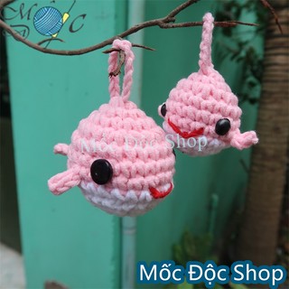 [Có sẵn]Móc khóa len handmade cá voi (nhiều màu)