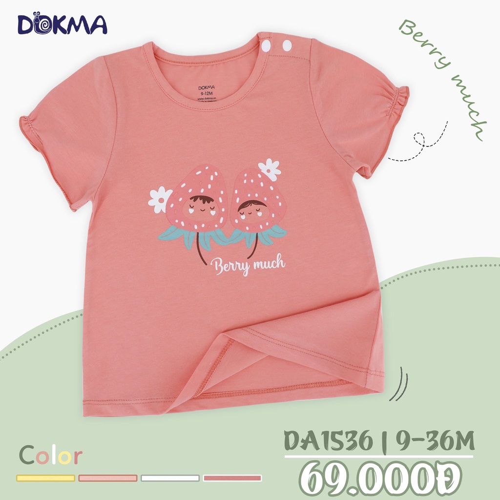 🌶 🌶 🌶 Áo cộc tay bé gái Dokma mềm, mát cho bé trai DA 1536